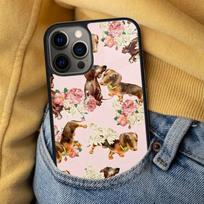 Dachshund Doxie Flower Dog Puppy Soft Phone Case for iPhone 17 Air 16e Pro max 15 Pro 13 14 Plus 11 12 MagSafe Magnetic Coque iPhone 12pro max