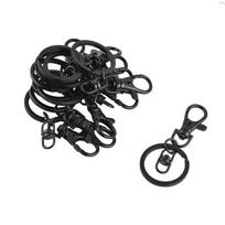 10 vnt Trigger Lobster Hook Snap Clip Plokščias padalintas raktų pakabukas Jungtis Juoda 68mm juoda