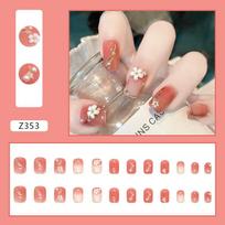 Long Island Iced Tea Nail Art Short Thin Three-Dimensional Embossed Camellia Small Fresh Nail Art Tablets Wear Nail Finished Nail
