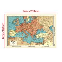 Senovinis Europos žemėlapis 1941 m. anglų versija Plakatai Sienos paveikslėlis gyvenamojo kambario dekoravimui be rėmelio A2-59*42cm