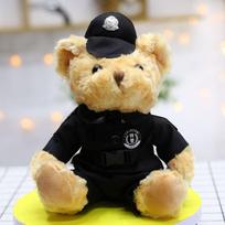 Traffic Police Bear Teddy Bear Police Doll Iron Riding Motorcycle Bear Riding Clothes Plush Toys 25cm