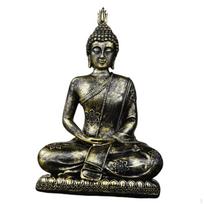 Sėdinčio Budos Statulėlė Skulptūra Dekoratyvinė Religinė Meditacijos Stalo Viršaus Ornamentas Derva juoda