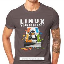 Linux Operating System Tux Penguin Man TShirt Window Crash Root Illustration Fashion T Shirt Graphic Sweatshirts New Trend Tees S