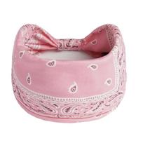 Plati Spausdinta Bandana Plaukų Juosta Boho Mazgas Turbanas Joga Elastinga Galvos Apdangalas Moteriška Galvos Juosta Galvos Apdangalas Mados Plaukų Juosta Aksesuarai rožinė