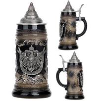 600 ml talpos retro keraminis alaus puodelis vokiškas alaus bokalas puodelis didelės talpos Vokietija bokalas puodelis geriausia dovana su metaliniu dangteliu 501-600ml