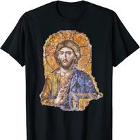 Hagia Sophia Catholic Greek Orthodox Christ Pantocrator Icon TShirt 100 Cotton ONeck Short Sleeve Summer Casual Mens Tshirt S