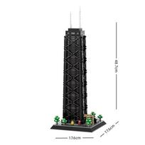 Chicago John Hancock Center Willis Tower Building Blocks 1284PCS Architecture Model Toy Gift for Adults Kids