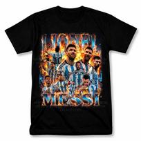 Lionel Messi Argentina Graphic T Shirt Vintage Style Soccer Fan Tee S