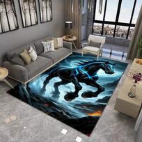 Ice Horse God of War Large Area Rug Non-Slip Wear-resistant Carpet for Living Room Bedroom Soft Floor Mat Home Decor Fashionable 40x60cm