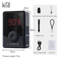 LITERIDE 120PSI Portable Pocket Bike Electric Air Pump With Digital Pressure MINI Fast Rechargeable Compressor Tire Inflator juoda