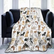 Cute Chihuahua Dog Flannel Blanket Bedspread for Bedroom Bedding Decor Multiple Sizes Fluffy Plush Soft Sofa Bed Throw Blanket 130x150cm