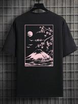 Tokyo Sakura Mount Fuji Business Card T-shirt Women's Fashion T-shirt Clothing Summer Casual Top Hip Hop Loose Versatile T-shirt S įvairiaspalvis