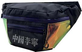 Li Ning Polyester Sling Bag, Fanny Pack Small Unisex Black/Purple ABLQ208-1