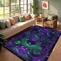 Vibrant Pink-Purple Astrology Nebula Pattern Area Rug Non-Slip Carpet for Living Rooms Trendy Spaces 50X80CM