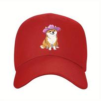 Shiba Inu Dog Baseball Cap Cute Pink Cowboy Hat Printed Adjustable Daily Wear One Size
