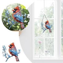 Hummingbird Stained Window Hanging Birds Suncatcher For Window Acrylic Birds Double Printed Crystals For Windows Hummingbird (Blue,One Size) mėlyna