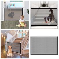 Pet Gate Baby Gate Mash Gate Portable Folding Mesh Gate Guard Isolated Indoor And Outdoor Gate Accessories For Dogs (Black,A) juoda