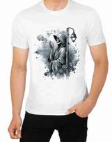 The Grim Reaper On A Smoking Break T-Shirt Skull Face Character Drawing Art S
