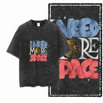 ASTRONAUT SPACE THEMES Printed Cotton Acid Washed Graphic Unisex T Shirt Cool Streetwear Unisex Tshirts Big Size Tee M