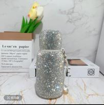 350ml/520ml Bling Diamond Stainless Steel Thermos Bottle Portable Vacuum Flask Insulated Cup Tumbler With Rope lid Water bottle 401-500ml