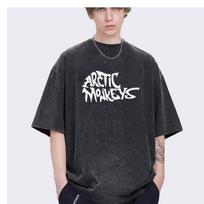 Rapper Retro Rock Arctic Monkeys Music Album Graphic Oversized Ins Mens Tshirt Casual Vintage Washed Cotton S