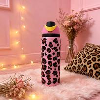 Owalaa juoda rožinė leopardinė 32oz/945ml nerūdijančio plieno termosinė vandens gertuvė su šiaudeliu, kasdieniam sportui lauke, puiki dovana 901-1000ml rožinė