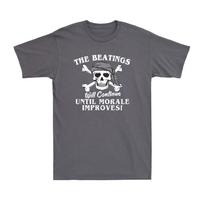 Beatings Will Continue Funny Sarcastic Skull Pirate Cool Graphic Men's T-Shirt S