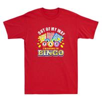 Out Of My Way I'm Going To Bingo Funny Game Gamer Gift Vintage Men's T-Shirt Tee M