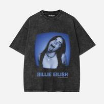 BILLIE EILISH American Trendy Vintage Washed Graphic Print Tshirts Men Women Tops Oversized Cotton Short Sleeves Oversized Tees M