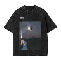 Yk Streetwear Harrys Styles Kiss All The Time Disco Occasionally T Shirt Washed Cotton TShirts Aperture for Men Women Tees M
