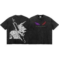 Trendy Berserk Anime Graphic Tshirt For Mens Clothing Hip Hop Yk Washed Oversized T Shirt Short Sleeve Pure Cotton Tees Tops S