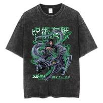 Jujutsu Kaisen Anime Geto Suguru Washed Tshirt High Quality Unisex Couples Highend Luxury Comfortable Washed Retro Oversized M