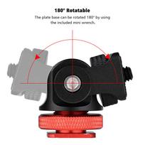 Camera Mount Tripod Head Cold Shoe Adapter Aluminum Alloy 1Celsius4 Inch Screw for Mounting Camera Flash Microphone LED Fill Light