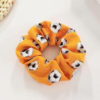 Soccer-Print Hair Tie for Girls, Large Size, High-Stretch Hair Tie, World Cup Hair Accessory orange hair rope