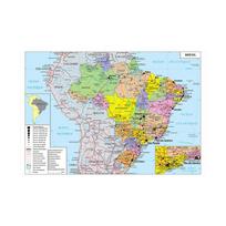 Prancūzų serijos žemėlapis Fonas Audinys Brazilija Administracinis žemėlapis Drobė Tapyba Gyvenamasis kambarys Namų dekoravimas Vaikams Mokyklos reikmenys 59*42cm