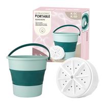 Mini skalbimo mašina sulankstoma skalbimo vonia USB nešiojama skalbyklė Nauja Ul-trasonic C4Z6 blue&green-One-size