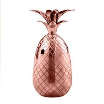 550ml Pineapple Shape Mug Moscow Mule Copper Milk Cocktail Coffee Cup rožinio aukso spalvos
