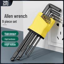 Hexagonal Hex Key Set: Internal Wrench & Screwdriver Tool Standard Short 9-piece Set