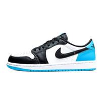 Air Jordan 1 Retro Low OG GS UNC Kids Sneakers White Dark-Powder-Blue Black CZ0858-104 36.5