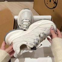 Fashion Women's autumn sports shoes new thick soled fashionable casual shoes breathable wear-resistant comfortable running women's shoes 35 pilkšvai balta