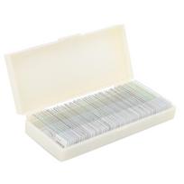 50Pcs Microbial Specimen Slices Prepared Microscope Glass Slides with Storage Box