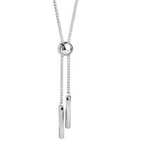Girls Collar Bolo Tie Pendant Necklace Jewelry Chokers Chain Glinting Bead 1 sidabras