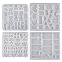 4Pcs Multiple Styles Earrings Silicone Mold Keychain Pendant Mold for DIY Craft 1