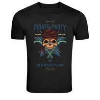 Pirate Skull Cross Swords Desert Island Party Graphic T-Shirt S