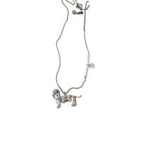 Dachshund Pearls Necklace Elegant Layering Chain Jewelry For Women Trendy Pet Lover Gift Fashionable Alloy Accessory sidabras