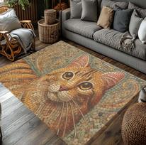 Ceramic Tile Mosaic Cat Litter Retro Calico Cat Floor Mat Sausage Dog Orange Cat Carpet Living Room Bedroom Carpet 40x60cm