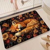 VIKAMA Sleeping Fox Carpet Warm Doormat Welcome Mat Kitchen Rug Bathroom Mat Rug For Bedroom Carpet For Live Room Home Dec 40x60cm