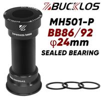 BUCKLOS BB86/92 Bike Bottom Bracket Pressfit Road Mountain Bike Bottom Bracket 24mm Bicycle Sealed Bearing BB Bicycle Parts MH501-P-Black