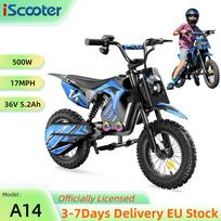 iScooter A14 27KM/H Vaikams Skirtas Elektrinis Motociklas 14 Colių Padanga 500W Variklis 36V/5.2Ah Baterija Dviguba Amortizacija Su Bluetooth Elektriniai Dviračiai A14 Blue 27KM/H mėlyna