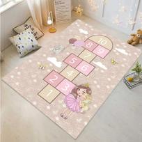 Pink Children's Hopscotch Boy and Girl Cartoon Game Carpet Kindergarten Early Education Baby Crawling Mat Non-slip Mat Home 40cm x 60cm